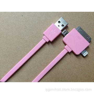 TPE Colorful 1M 3 in 1 Micro USB Charger Cable For IPhone /